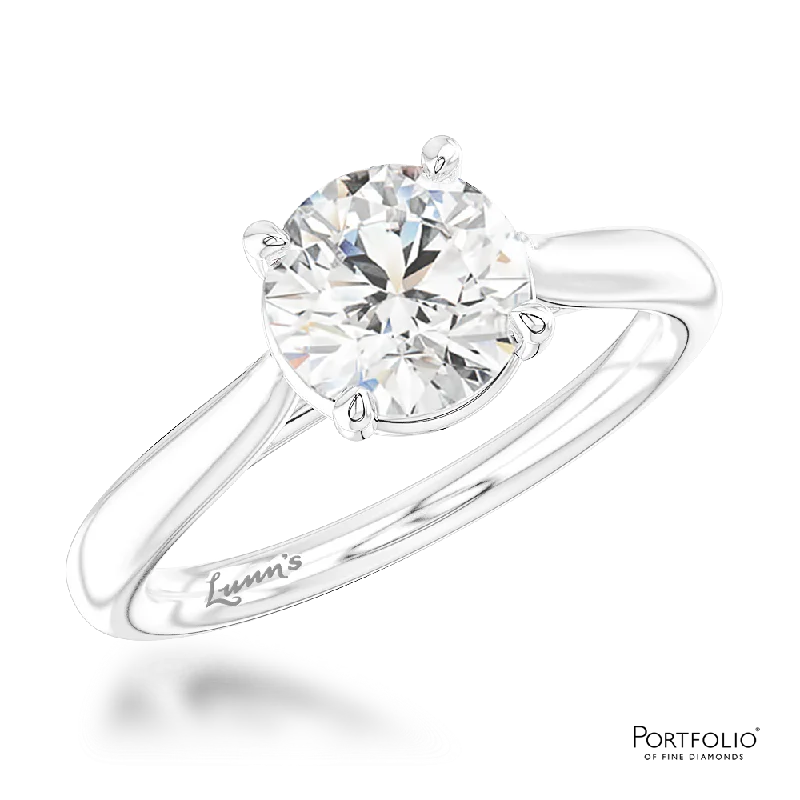 women’s halo rings -Solitaire 1.00ct H SI2 Diamond Platinum Ring