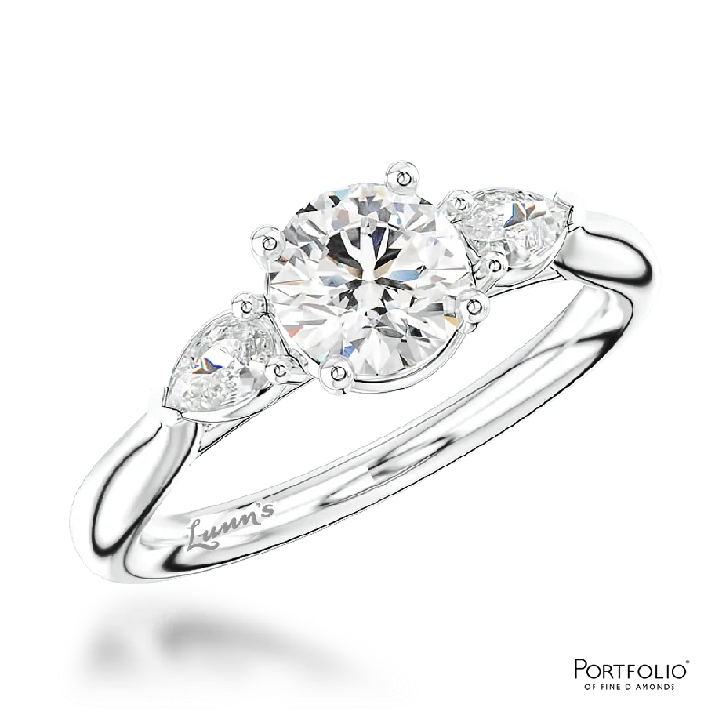 trendy rings for women -Three Stone 1.16ct I SI2 Diamond Platinum Ring