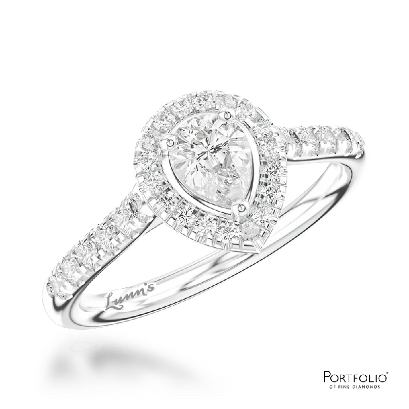 engagement rings for women -Cluster 0.20ct G VVS Diamond Platinum Ring