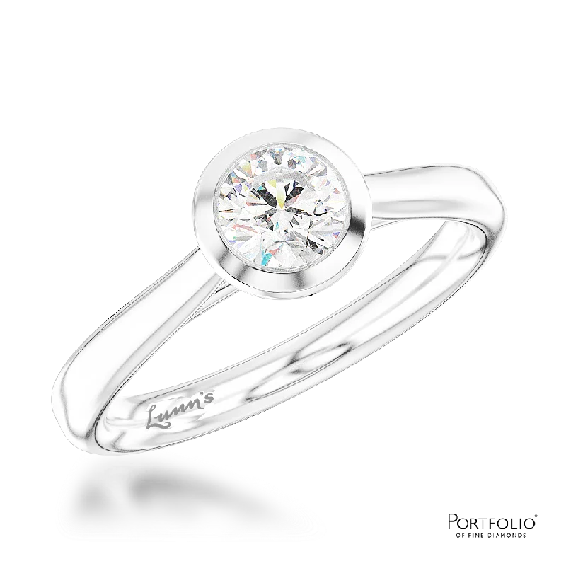 gold engagement rings for women -Solitaire 0.71ct E SI1 Diamond Platinum Ring