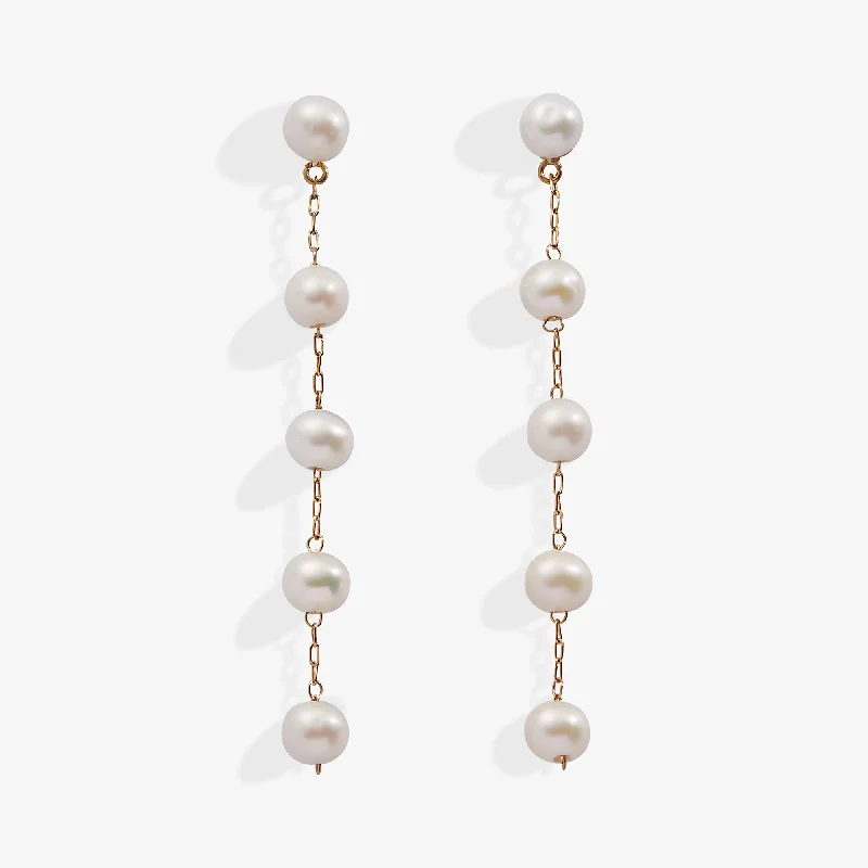 elegant drop earrings for women -Freshwater Pearl Drop Earrings