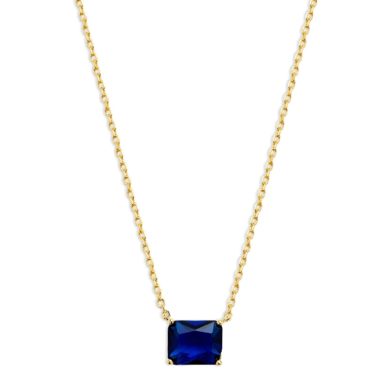 contemporary necklaces for women -THE BLUE SOLITAIRE EMERALD NECKLACE