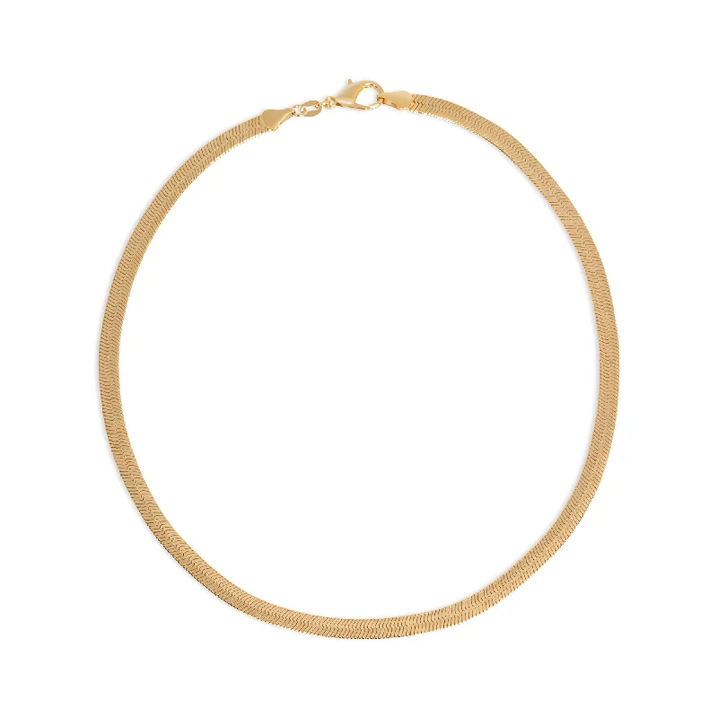 trendy gold necklaces for women -THE THICK HERRINGBONE NECKLACE