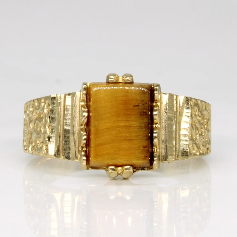 dainty rings for women -Tiger's Eye Cocktail Ring | 0.76ct | SZ 5.5 |