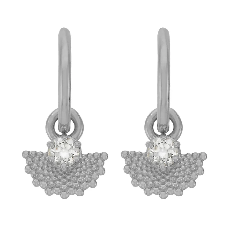 crystal drop earrings -Zoe & Morgan Eos Earrings - Sterling Silver & White Zircon