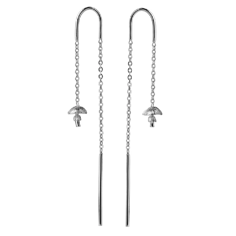 silver hoop earrings for women -Karen Walker Mushroom Thread Earrings - Sterling Silver