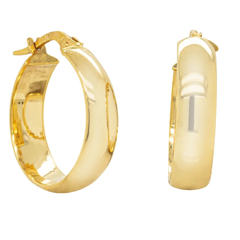 classic dangly earrings for women -9ct Yellow Gold Curve Hoop Earrings