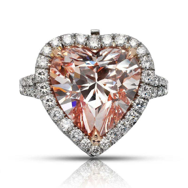 gold engagement rings for women -LOVE 6 CARAT HEART SHAPE FANCY INTENSE PINK DIAMOND RING & PENDANT PLATINUM 18K GIA CERTIFIED 5 CT FIP VS2 BY MIKE NEKTA