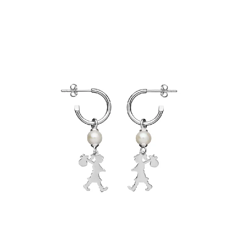 crystal drop earrings -Karen Walker Girl With A Pearl Earrings - Sterling Silver