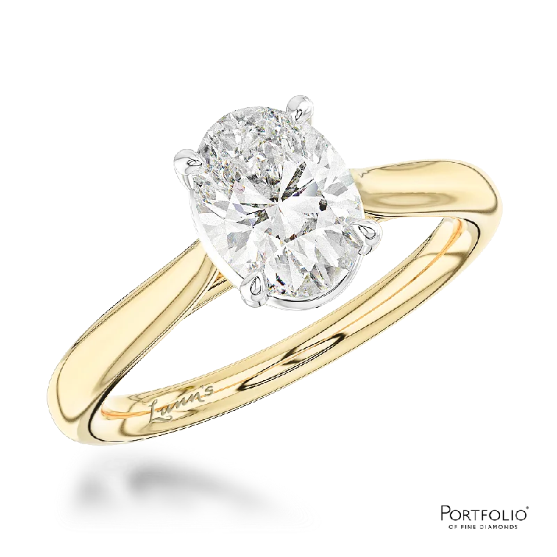 women’s rings -Solitaire 1.00ct G VS1 Diamond Yellow Gold/Platinum Ring