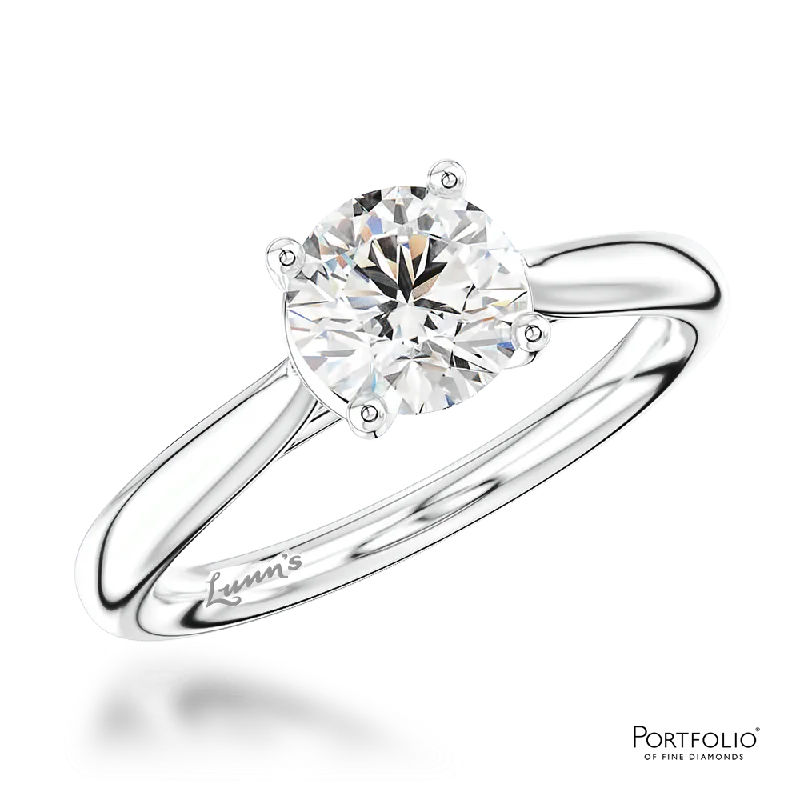 trendy rings for women -Solitaire 0.90ct F VS2 Diamond Platinum Ring