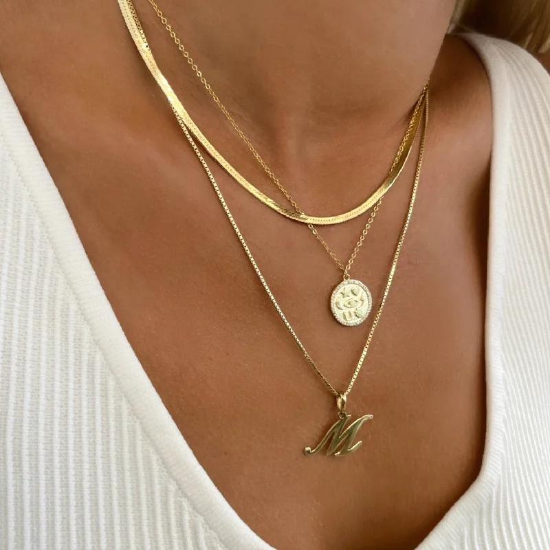 luxury pendant necklaces for women -Thin Herringbone Chain