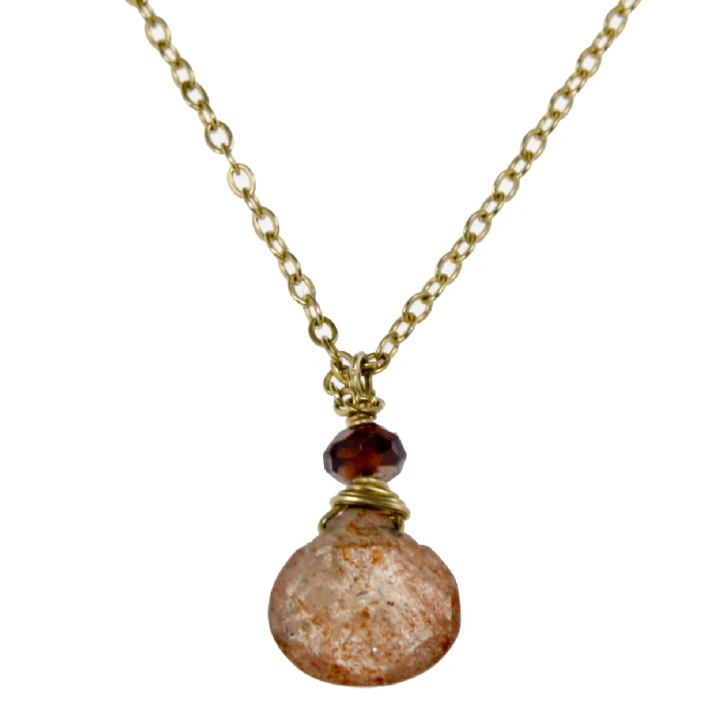 stylish modern necklaces for women -Sunstone One Drop Necklace