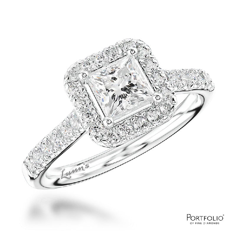 fashion rings for special events -Cluster 0.40ct D SI1 Diamond Platinum Ring