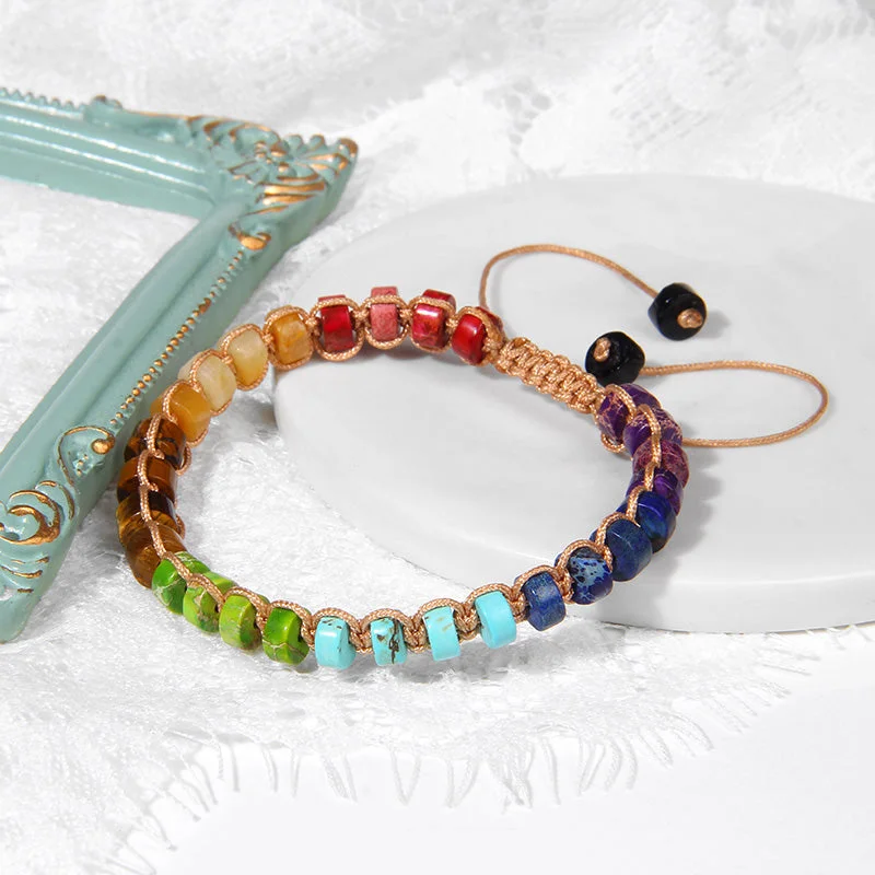 minimalist bangles for women -Divine Balance 7 Chakra Bracelet