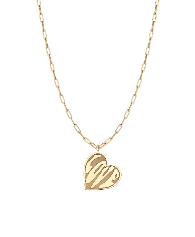 hand-crafted gold necklaces for women -Shira Heart Medallion Necklace