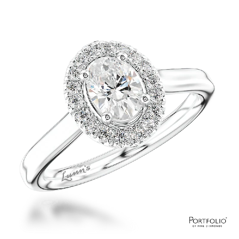 women’s solitaire diamond rings -Cluster 0.40ct E VS2 Diamond Platinum Ring