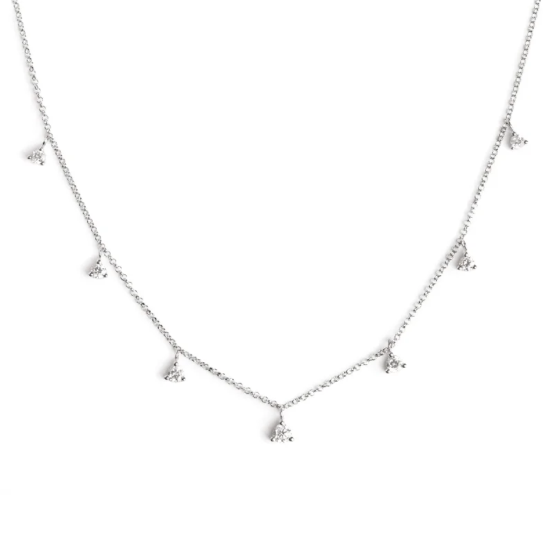 large statement necklaces for women -Mini Spark Silver Necklace