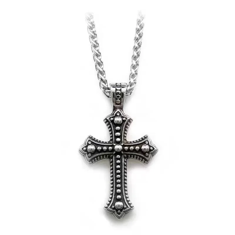 creative design necklaces for women -Stainless Steel Stylish Cross Pendant Necklace