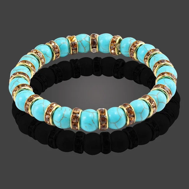 Blue Turquoise Gold Yellow Crystal