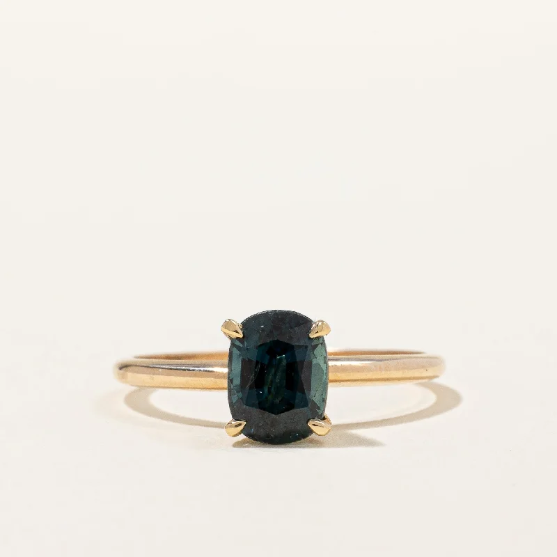 luxury platinum rings -100 Ways' 14k Gold Teal Sapphire Ring | 1.60 | SZ 6.75