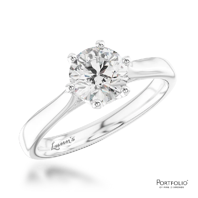 diamond engagement rings for women -Solitaire 0.90ct G SI1 Diamond Platinum Ring