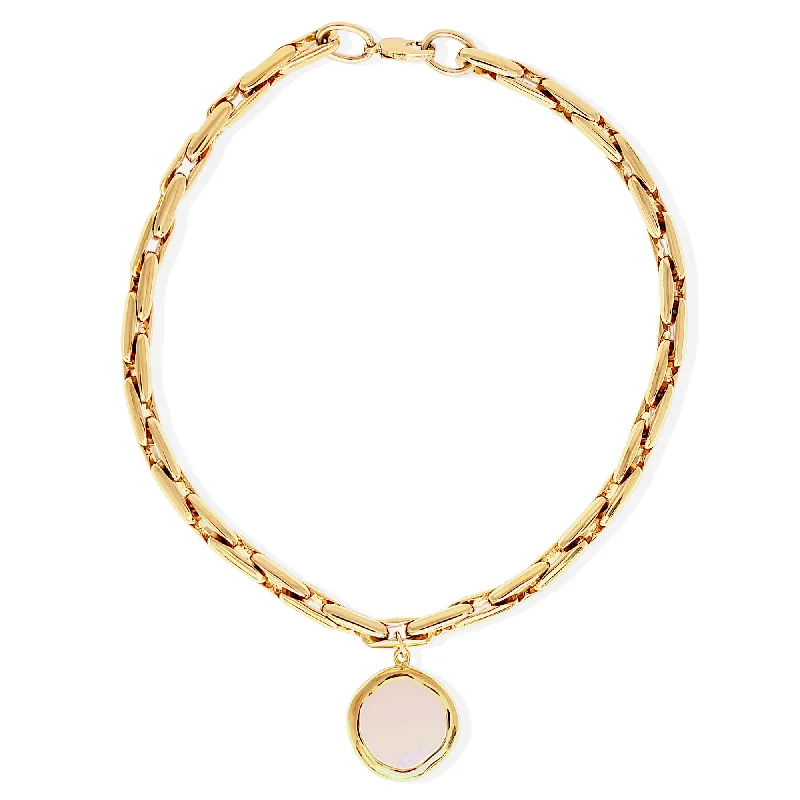 wedding gift necklaces for women -HALLIE Necklace - Gold with Enamel