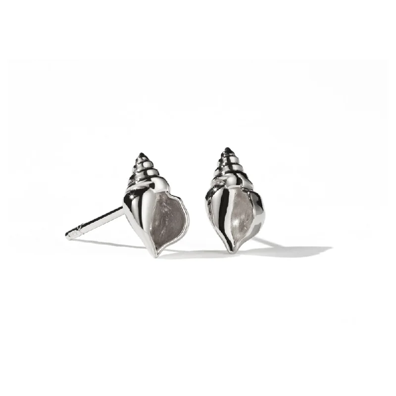 luxury pearl earrings -Meadowlark Conch Stud Earrings - Sterling Silver