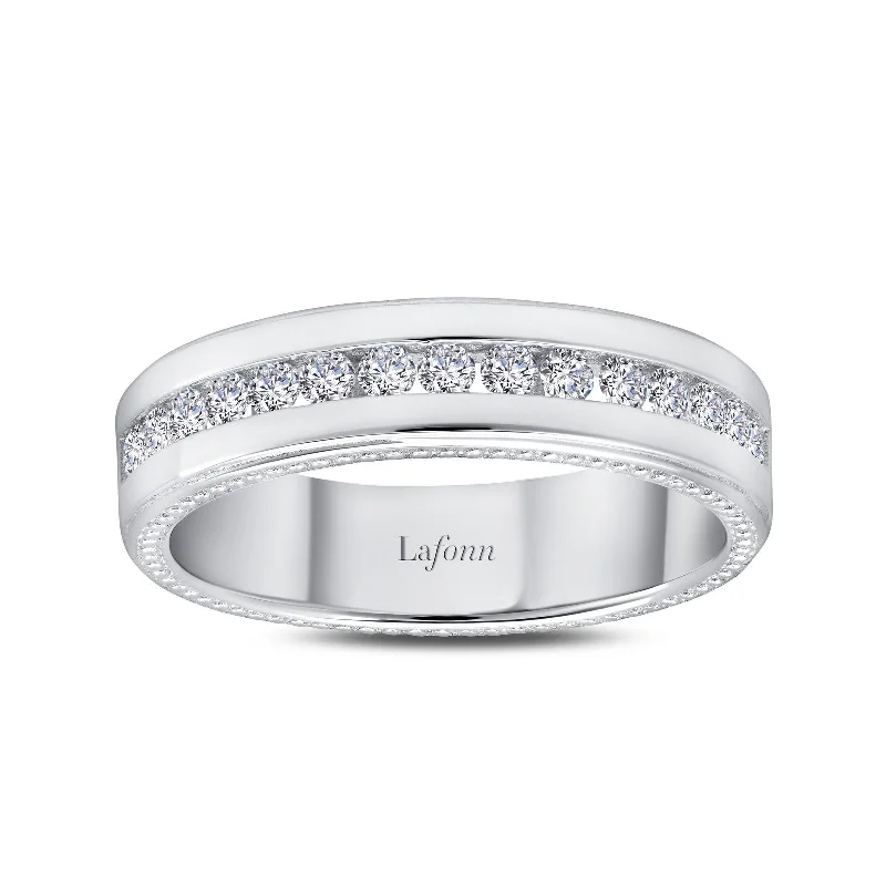 silver engagement rings for women -Lafonn Men Diamond Ring R0412CLP