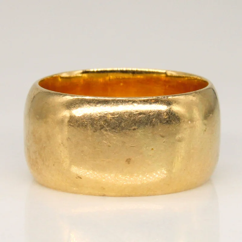 trendy statement rings for women -18k Yellow Gold Cigar Band | SZ 4.75 |