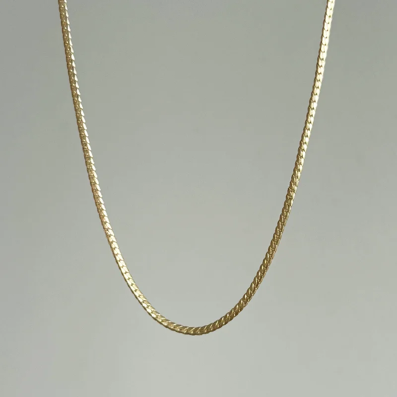 unique necklaces for women -Everyday Flat Single Curb Chain Necklace / Bracelet, Solid 14k Gold | LIMITED