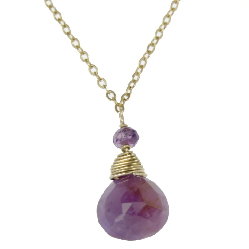 women’s necklaces -Pink Sapphire One Drop Necklace