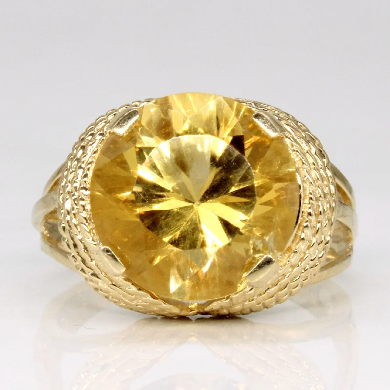 dainty rings for women -Citrine Cocktail Ring | 5.60ct | SZ 6.75 |