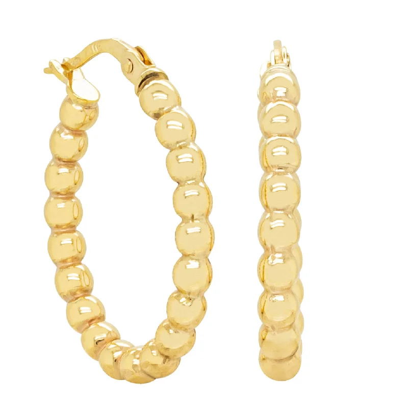 cute earrings for women -9ct Yellow Gold Bubble Hoop Earrings