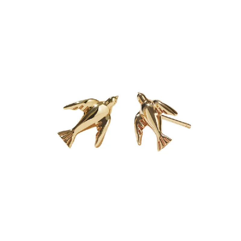 women’s bold earrings -Meadowlark Dove Stud Earrings - Gold Plated