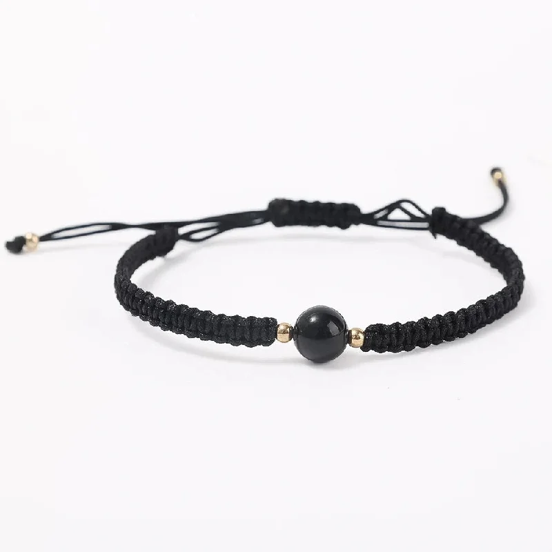 women’s bangles -Obsidian Woven Bracelets