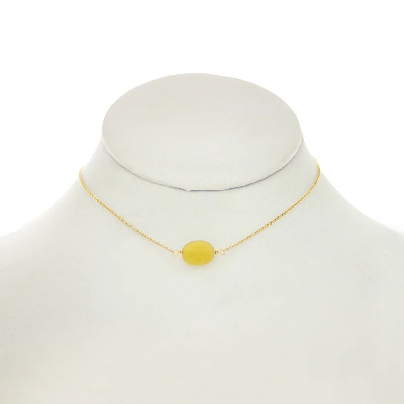 silver pendant necklaces for women -Orange & Lemon - Yellow Opal Stone on 14k gold filled chain