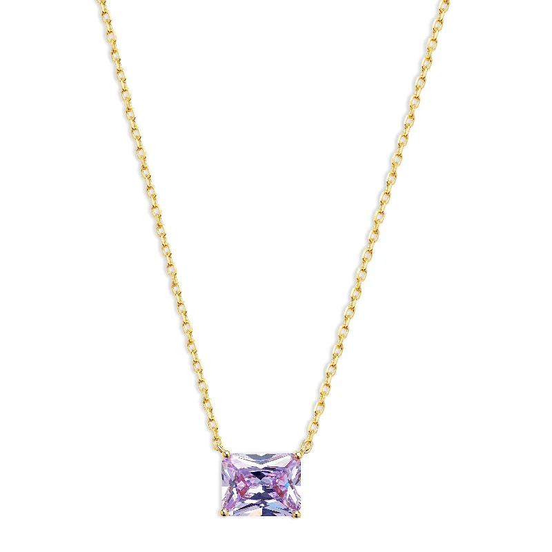 stylish necklaces for women -THE PURPLE SOLITAIRE EMERALD NECKLACE