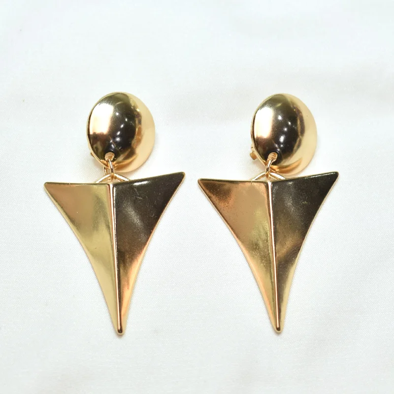 women’s pearl drop earrings -TFC Three Corner Gold Plated Stud Earrings