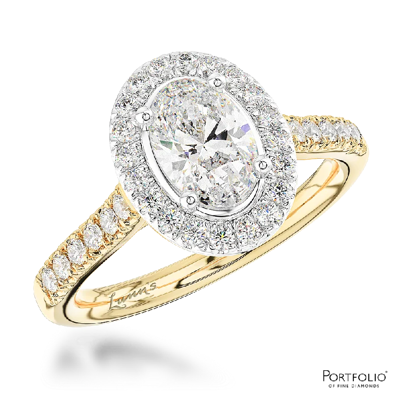 fashion rings for special events -Cluster 0.70ct D VS2 Diamond Yellow Gold/Platinum Ring