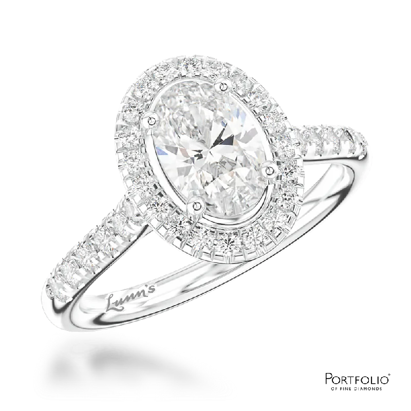 women’s promise rings sets -Cluster 0.70ct E SI1 Diamond Platinum Ring