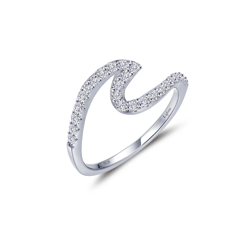 women’s silver stacking rings -Lafonn Classic Diamond Ring R0466CLP