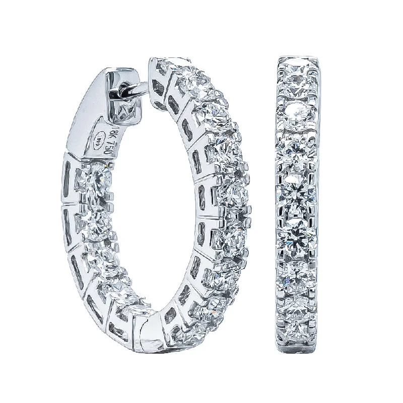 custom-designed hoop earrings -18ct White Gold 2.00ct Diamond Jubilee Hoop Earrings