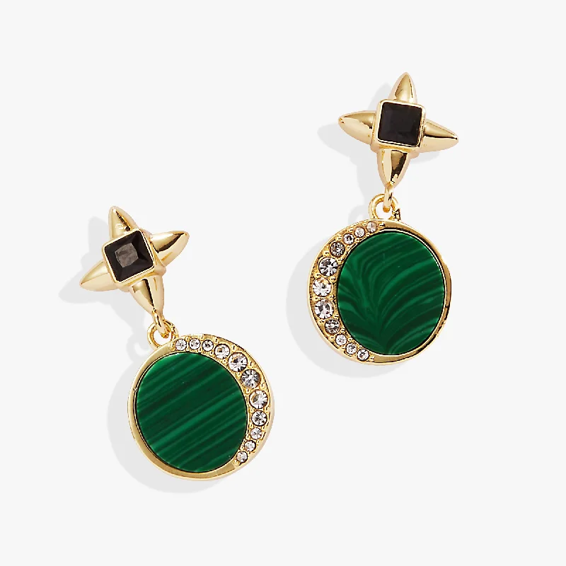 women’s vintage drop earrings -Malachite Drop Earrings