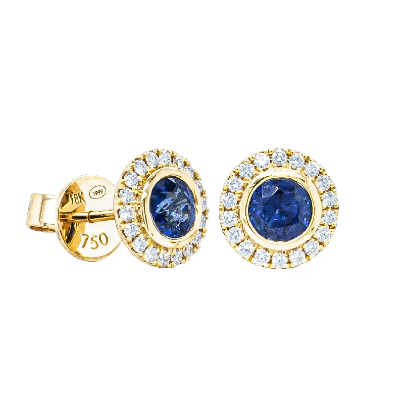 stylish large hoop earrings -18ct Yellow Gold 1.20ct Sapphire & Diamond Isla Earrings