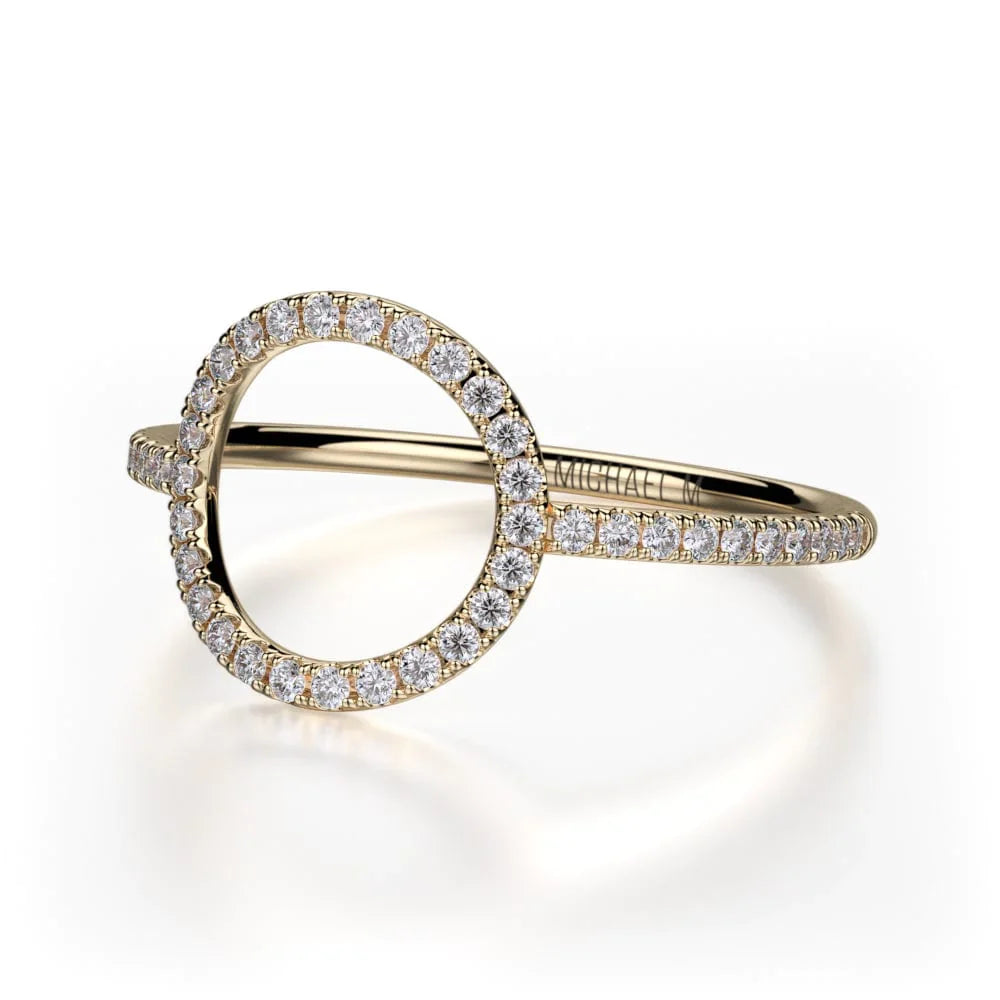 unique rings for women -Diamond Open Circle Ring F279-WG4