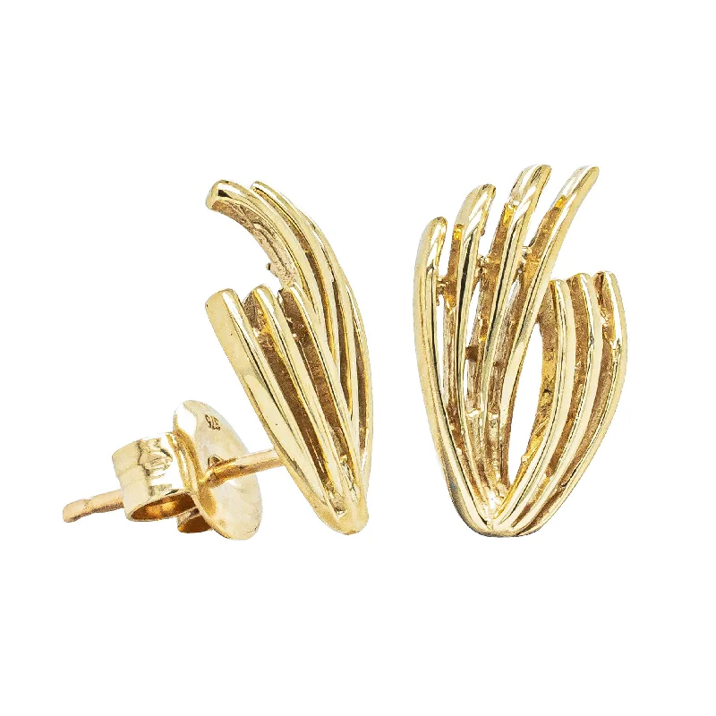 elegant hoop earrings -Deja Vu 9ct Yellow Gold Studs