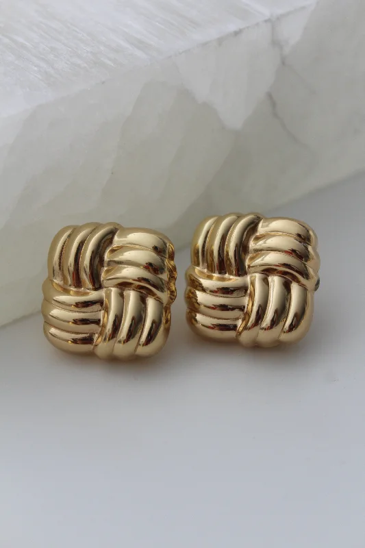 women’s custom earrings -Chunky Square Earrings