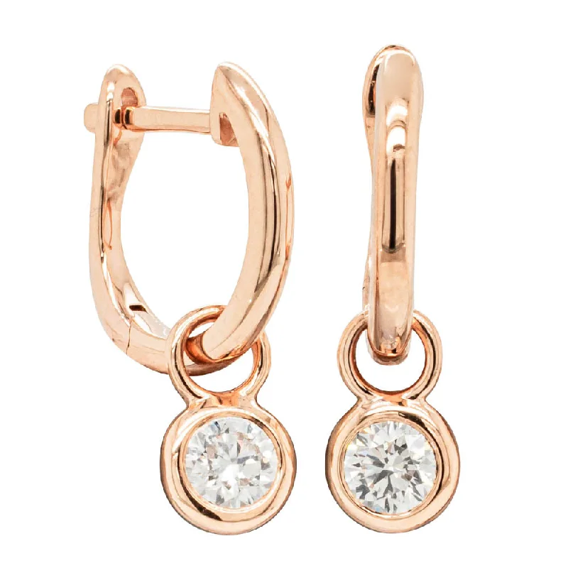 fashion gold earrings -18ct Rose Gold Diamond Natalia Hoop Earrings