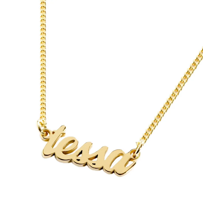 luxury necklaces for women -Lowercase Script Nameplate